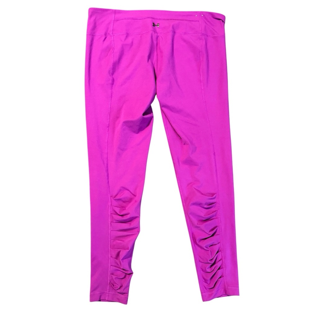 Under Armour Fuschia Pink Ruched 3/4 All Season Gear Leggings - Womens XL